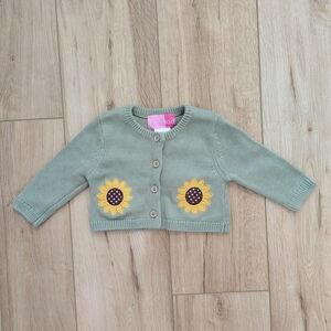 Green Sunflower Baby Sweater